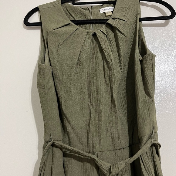 Calvin Klein Textured Olive Dress - Picture 5 of 8